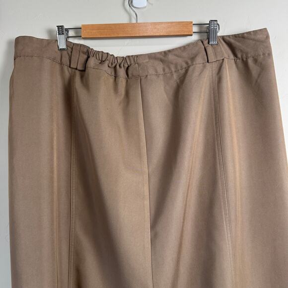 NWT CJ Banks Size 24 Midi Skirt A-Line Tan Women's Modest Career Western - Picture 5 of 10